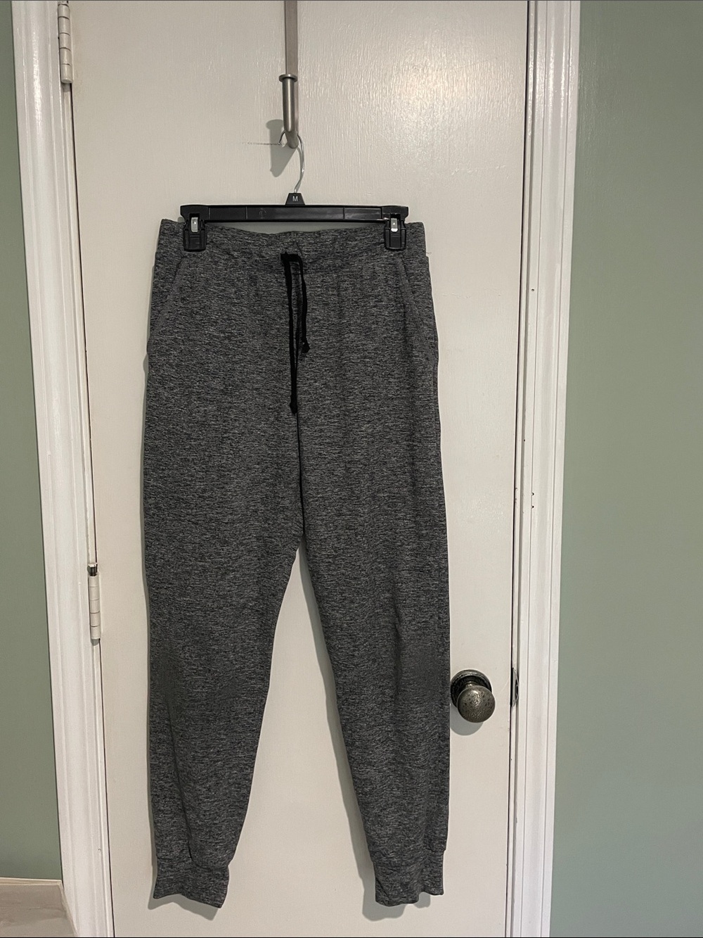 Women's Gray Heather Jogger Pants with Drawstring